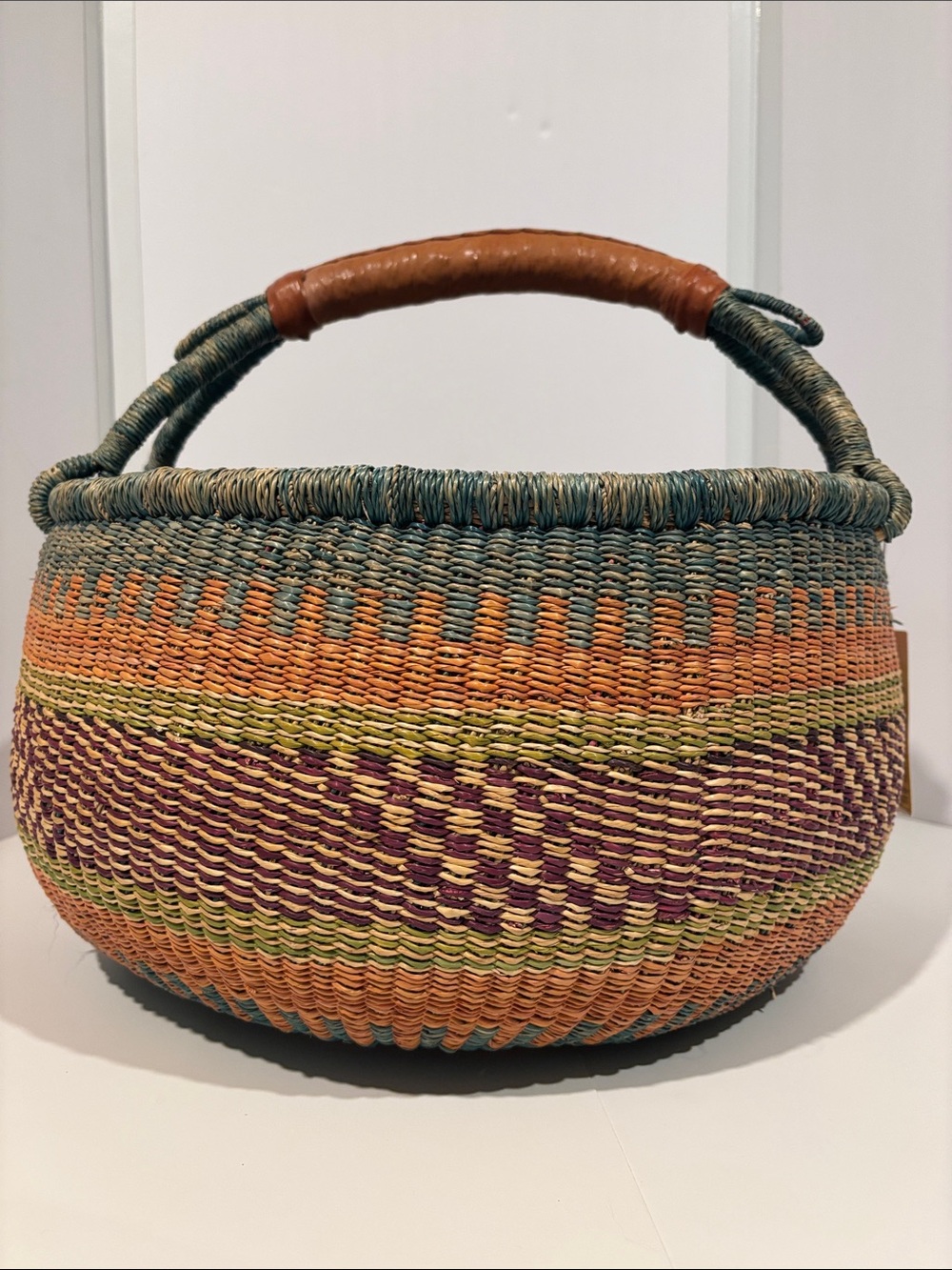 Alaffia Round Handwoven African Grass Basket